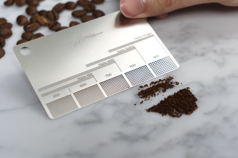 Coffee grind size card